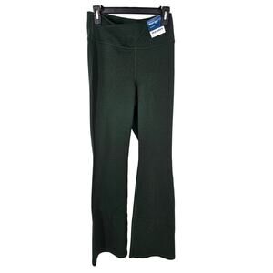 NWT Old Navy Dark Green High-Waisted CloudComfy Boot-Cut Crisscross Leggings L